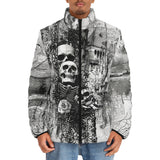 Down-Padded Puffer Jacket Gothic Skulls Skeletons Hearts