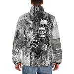 Down-Padded Puffer Jacket Gothic Skulls Skeletons Hearts