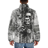 Down-Padded Puffer Jacket Gothic Skulls Skeletons Hearts