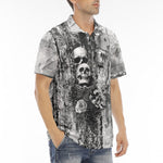 Men's Polo Shirt Gothic Skulls Skeletons Hearts