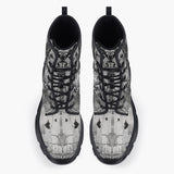 Casual Leather Chunky Boots Gothic Skulls Skeletons Hearts