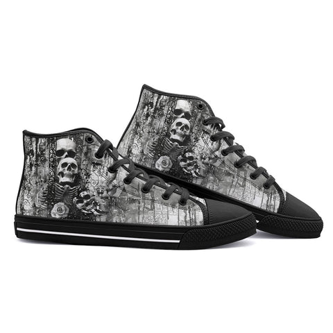 High-Top Canvas Shoes Gothic Skulls Skeletons Hearts