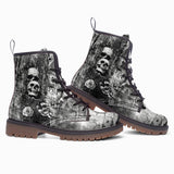 Leather Boots Gothic Skulls Skeletons Hearts