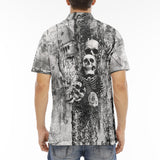 Men's Polo Shirt Gothic Skulls Skeletons Hearts