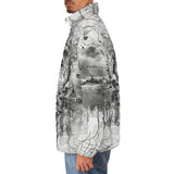 Down-Padded Puffer Jacket Gothic Skulls Skeletons Hearts