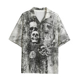 Hawaiian Shirt Gothic Skulls Skeletons Hearts