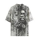 Hawaiian Shirt Gothic Skulls Skeletons Hearts