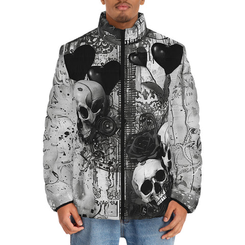 Down-Padded Puffer Jacket Halloween Artwork