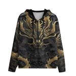 Men's Zip Up Hoodie Golden Chinese Dragon Art