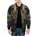 Bomber Jacket Golden Chinese Dragon Art