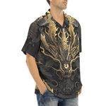 Hawaiian Shirt Golden Chinese Dragon Art