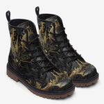 Leather Boots Golden Chinese Dragon Art