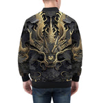 Bomber Jacket Golden Chinese Dragon Art