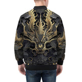 Bomber Jacket Golden Chinese Dragon Art
