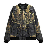 Bomber Jacket Golden Chinese Dragon Art