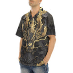 Hawaiian Shirt Golden Chinese Dragon Art