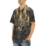 Hawaiian Shirt Golden Chinese Dragon Art