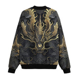 Bomber Jacket Golden Chinese Dragon Art