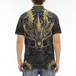Men's Polo Shirt Golden Chinese Dragon Art