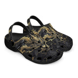 Classic Clogs Golden Chinese Dragon Art