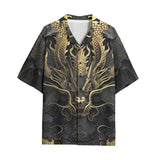 Hawaiian Shirt Golden Chinese Dragon Art