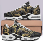 Air Cushion Sneakers Golden Chinese Dragon Art