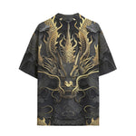 Hawaiian Shirt Golden Chinese Dragon Art