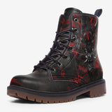 Leather Boots Black and Red Demon Art