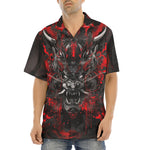 Hawaiian Shirt Black and Red Demon Art