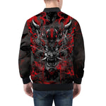 Bomber Jacket Black and Red Demon Art