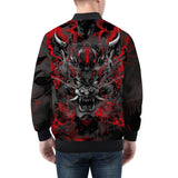 Bomber Jacket Black and Red Demon Art