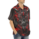 Hawaiian Shirt Black and Red Demon Art