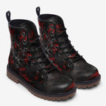 Leather Boots Black and Red Demon Art