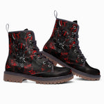 Leather Boots Black and Red Demon Art