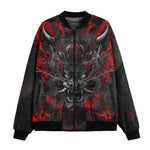 Bomber Jacket Black and Red Demon Art