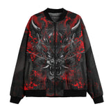 Bomber Jacket Black and Red Demon Art