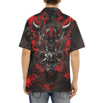 Hawaiian Shirt Black and Red Demon Art