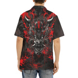 Hawaiian Shirt Black and Red Demon Art