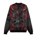 Bomber Jacket Black and Red Demon Art