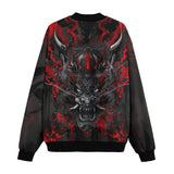 Bomber Jacket Black and Red Demon Art