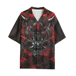 Hawaiian Shirt Black and Red Demon Art