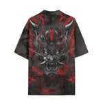 Hawaiian Shirt Black and Red Demon Art