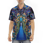 Men's Polo Shirt Colorful Peacock Feathers
