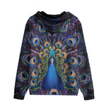 Men's Zip Up Hoodie Colorful Peacock Feathers