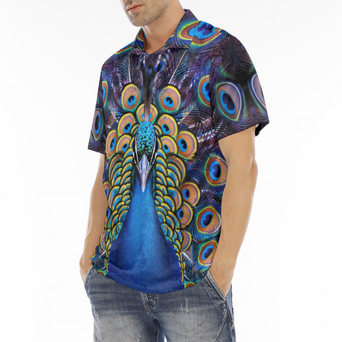 Men's Polo Shirt Colorful Peacock Feathers