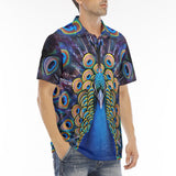 Men's Polo Shirt Colorful Peacock Feathers
