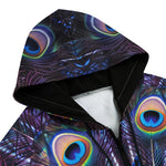 Men's Zip Up Hoodie Colorful Peacock Feathers