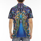 Men's Polo Shirt Colorful Peacock Feathers
