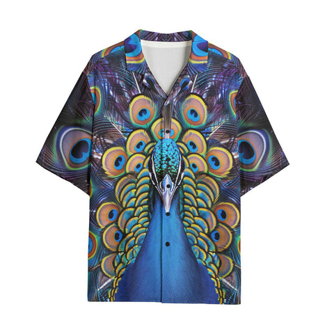 Hawaiian Shirt Colorful Peacock Feathers