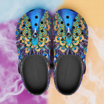 Classic Clogs Colorful Peacock Feathers